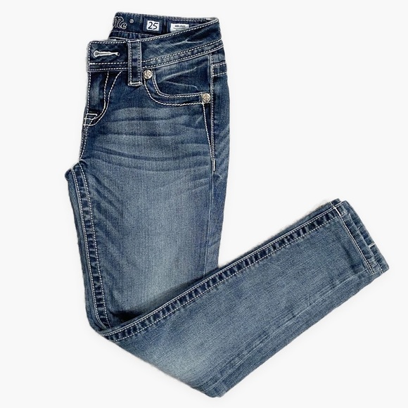 Miss Me | Mid Rise Skinny Jeans Stretch Cotton Blue Size 25 - Picture 3 of 7